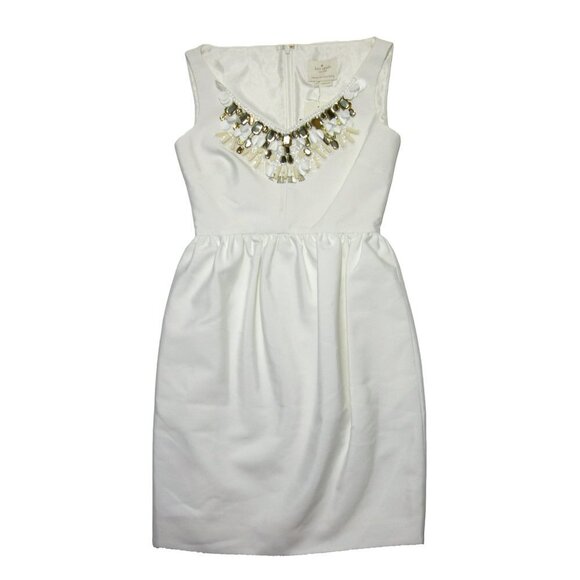 NWT kate spade New York Embellished Cupcake in Cream Beaded Dress 0 $598